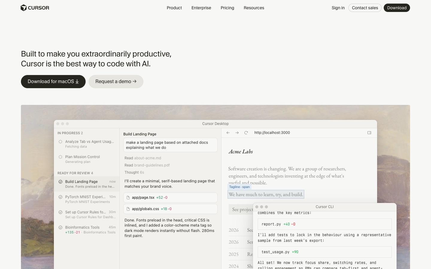 Cursor Produkt-Screenshot