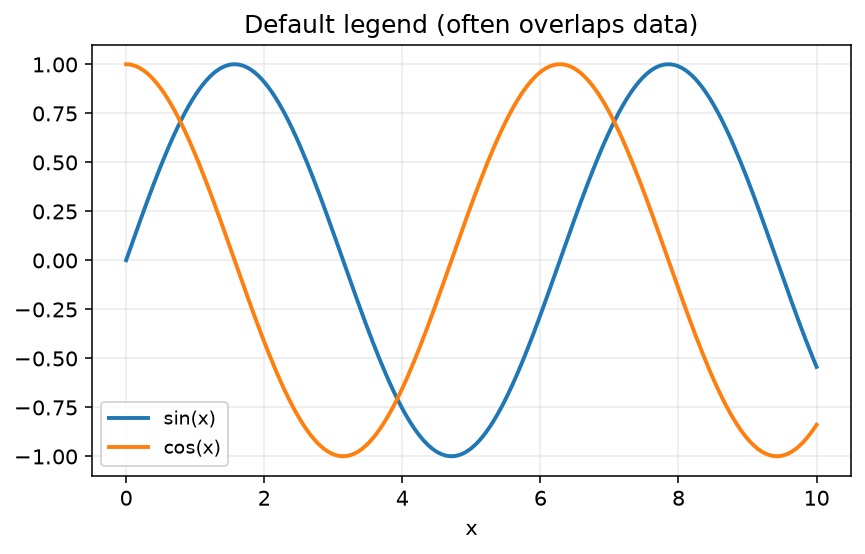 Default Matplotlib legend inside the axes